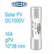Предохранитель цилиндрический плавкий TOMZN 16A gPV SOLAR PV 10x38мм для солнечных панелей (PV систем) - 1 шт - изображение 1