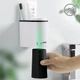 Держатель для зубных щеток со стаканами MBM HOME BP-20 WHITE/BLACK клеящийся пластиковый бело-черный - изображение 3