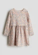 Платье длинный рукав розовое в цветочный принт H&M 92см (400012050) - изображение 1