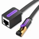 Кабель-удлинитель Vention Cat 7 FTP RJ45 10 Гбит/с плоский 2 м Черный (ICBBH) - изображение 1