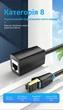 Подовжувач патч-корду Vention CAT 8 SSTP Ethernet RJ45 10 м 40 Гбіт/с 2000 МГц Чорний (IKHBL) - зображення 2