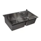 Кухонна мийка Britc HM HS7845-20-B, на 2 чаші, чорна - изображение 2