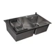 Кухонна мийка Britc HM HS7845-20-B, на 2 чаші, чорна - изображение 3
