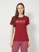 Пижама (футболка + штаны) женская хлопковая Trendyol THMSS25PT00382 M Bordeaux (8684737308299) - изображение 3