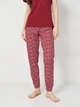 Пижама (футболка + штаны) женская хлопковая Trendyol THMSS25PT00382 M Bordeaux (8684737308299) - изображение 4