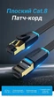 Патч-корд Vention CAT 8 SSTP RJ-45 40 Гбит/с 2000 МГц плоский 2 м Черный (IKCBH) - изображение 2