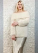 Светр фактурної в’язки з широкою горловиною молочний Italy Moda M-XL 22-027 - изображение 1