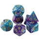 Набор игральных кубиков для настольных игр DND RPG TRPG пупрпурно-голубой - изображение 1