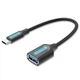 Кабель-перехідник Vention USB-C - USB 3.0 OTG 5 Гбіт/с 2А 0.15 м Чорний (CCVBB) - зображення 1