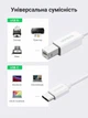 Кабель для принтера Ugreen US241 USB-C - USB-B 2.0 480 Мбит/с 1.5 м Белый (40417) - изображение 3