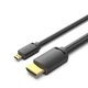 Кабель Vention Micro HDMI - HDMI 4K 60Hz 18 Гбит/с 3 м Черный (AGIBI) - изображение 1