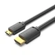 Кабель Vention Mini HDMI - HDMI 2.0 4K 60Hz 18 Гбіт/с HDR 3 м Чорний (AGHBI) - зображення 1