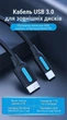 Кабель Vention USB-C - Micro-B USB 3.0 5 Гбіт/с 2A 1 м Чорний (CQABF) - зображення 2