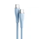 Кабель Vention USB-C - USB-C PD 100W 5A E-Marker Рідкий силікон 1.5 м Світло-блакитний (TAWSG) - зображення 1