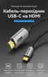 Кабель Vention USB-C > HDMI 2 м 4K 60Hz HDCP 2.2 Чорний (CRBBH) - зображення 2