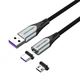 Магнитный кабель Vention 2 в 1 USB-A - Micro USB / USB-C 5А 1.5 м Серый (CQNHG) - изображение 1