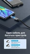 Магнитный кабель Vention 2 в 1 USB-A - Micro USB / USB-C 5А 1.5 м Серый (CQNHG) - изображение 6