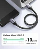 Кабель Ugreen US374 USB 3.0 Type-A - Micro-B 1 м 5 Гбіт/с HDD SSD нейлон Черный (80793) - изображение 8