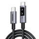 Кабель Ugreen Uno L509 USB-C - USB-C PD 3.0 100W 5A LED-дисплей 0.5 м Сірий (45612) - зображення 1