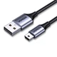 Кабель Ugreen US375 USB 2.0 - Mini USB 2 м Нейлонове обплетення Чорний (80796) - зображення 1