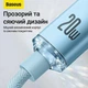 Кабель Baseus Crystal Shine USB-C - Lightning PD 20W 1.2 м Блакитний (CAJY001303) - зображення 7