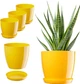 Doniczka na kwiaty z podstawką Kadax Agen 20 cm 3 szt. Zółty (K10598) - obraz 1