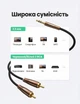 Аудиокабель Ugreen AV170 3.5 мм - 2 RCA 2 м Hi-Fi, позолоченные коннекторы, хлопковая оплетка Медно-коричневый (80847) - изображение 2