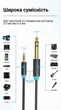 Аудіокабель Vention Jack 3.5 mm - Jack 6.5 mm TRS Hi-Fi 0.5 м Чорний (BABBD) - зображення 7