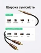 Аудиокабель Ugreen AV170 3.5 мм - 2 RCA 1.5 м Черный, Hi-Fi, экранированный, хлопковая оплетка (80846) - изображение 2
