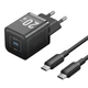 Зарядное устройство Vention USB-C GaN 20W PD 3.0 QC 3.0 PPS + кабель USB-C 1 м Черный (TZ-FEPB0-EU-01) - изображение 1