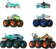Іграшкові машинки та вантажівки монстри Hot Wheels Cars Monster Trucks Sharks vs Dinos Multipack JGD68 - зображення 1