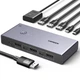 KVM-перемикач Ugreen CM695 DisplayPort 1.4 для 2 ПК 8K 60Hz 4K 240Hz 3xUSB-A USB-C 5 Гбіт/с з пультом Сірий (25962) - зображення 1