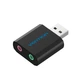 Внешняя звуковая карта Vention USB 2.0 - 2x3.5 мм TRS, Наушники + Микрофон, Шумоподавление, Алюминий, Черный (VAB-S17-B) - изображение 1