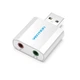 Внешняя звуковая карта Vention USB 2.0 - 2x 3.5 мм 2.1 канал Алюминий Серебристый (VAB-S13) - изображение 1