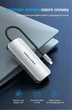 USB-хаб Vention USB-C > 4x USB 3.0 5 Гбіт/с OTG, дод. живлення Micro-B, Алюміній 0.15 м Сірий (TNAHB) - зображення 11