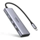 USB-хаб Ugreen CM511 6-в-1 USB-C HDMI 4K 60Hz, PD 100W, 2xUSB 3.0, SD/TF 15 см Темно-сірий (60384) - зображення 1