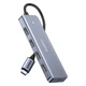 USB-хаб Ugreen CM219 USB-C - 4x USB 3.0 5 Гбит/с OTG с дополнительным питанием 15 см Серый (70336) - изображение 1