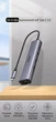 USB-хаб Ugreen CM475 USB-C - 3xUSB 3.0 + RJ45 1000 Мбіт/с + PD 100W 20 см Сірий (20932) - зображення 7
