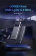 USB-хаб Ugreen Uno CM888 6-в-1 HDMI 4K 60Hz, PD 100W, 2xUSB-A / 2xUSB-C 10 Гбіт/с, LED-дисплей Сірий (35998) - зображення 4