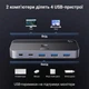 Перемикач USB Ugreen CM687 для 2 ПК на 4 пристрої 3xUSB-A + 1xUSB-C USB 3.0 5 Гбіт/с з пультом Чорний (25098) - зображення 4