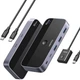 USB-переключатель Ugreen CM691 USB 3.2 Gen 2 10 Гбит/с 2 входа 4 выхода 3xUSB-A + 1xUSB-C с пультом ДУ Темно-серый (25164) - изображение 1