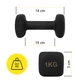 Гантели виниловые Cornix Square 2 x 1 кг XR-0406 Black - изображение 6