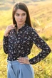 Жіноча блуза з манжетою на ґудзиках LadyLike 42 Синій (ll2029746867362) - изображение 2