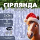 Гирлянда-штора LED 3x3 м 300 LED белая USB пульт крючки ChengFen (20230612) - изображение 3