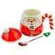 Чашка "Merry Christmass" Санта JJX001 Red кухоль у формі Санти з ложкою в подарунковій упаковці - зображення 3