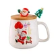 Новогодняя чашка "Merry Christmass" Санта JJX003 кружка с ложечкой подарочный набор - изображение 3
