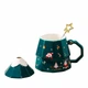 Новогодняя чашка "Merry Christmass" Елка Green кружка в форме елки с ложечкой подарочный набор - изображение 3