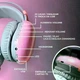 Наушники беспроводные накладные игровые детские SMY-580 Bluetooth RGB беспроводные со встроенным микрофоном, розовые - изображение 3