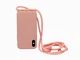 Силиконовый чехол на шнурке Crossbody для iPhone X/Xs (01) Pink Sand пудра - изображение 1