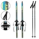 Лыжи беговые детские в комплекте с палками Zelart 0881-120B Grey-Blue-Neon Green - изображение 1